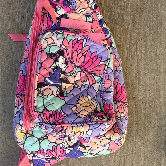 NWOT Disney sling backpack Floral Sling Bag with Pink Accents - Picture 2 of 5